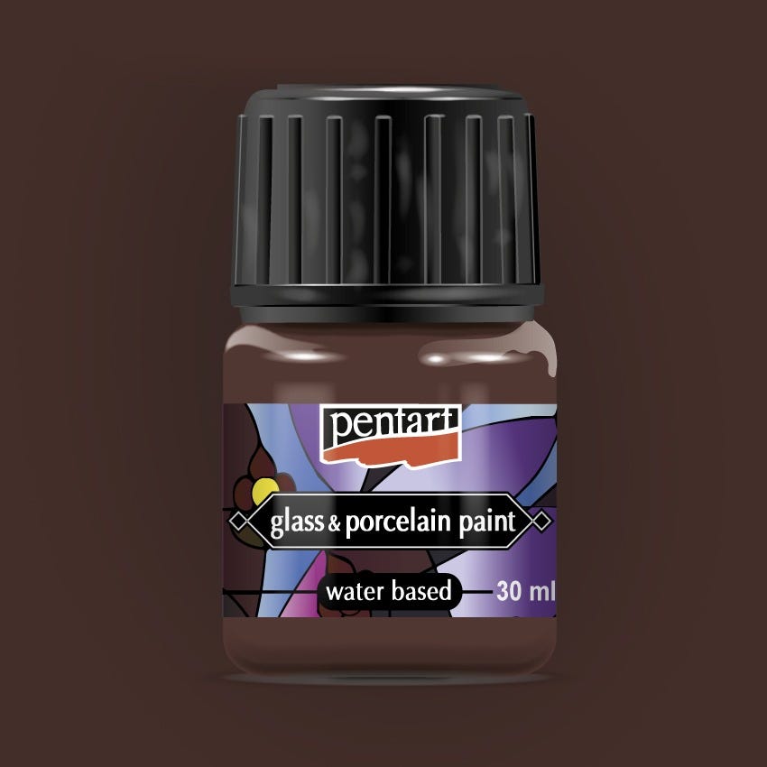 Glas och porslinsfärg Pentart 30ml Brown