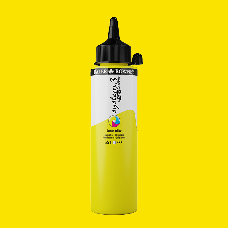 System3 Fluid Acrylic 250ml Lemon Yellow