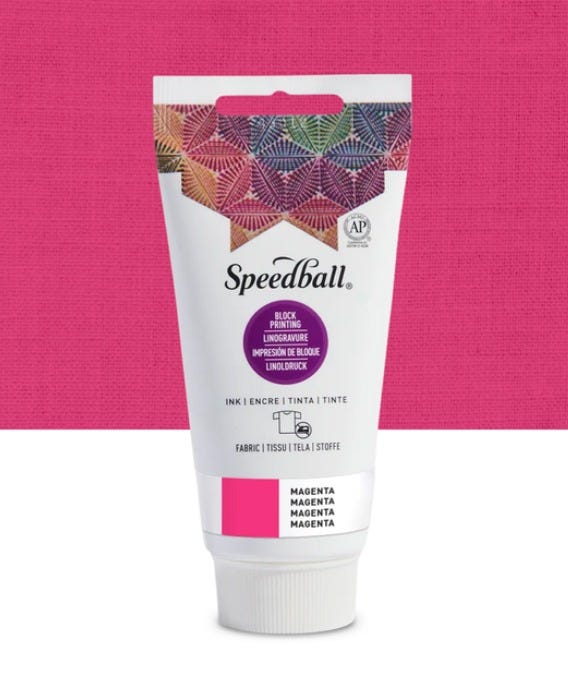 Linofärg textil Speedball Magenta 74ml