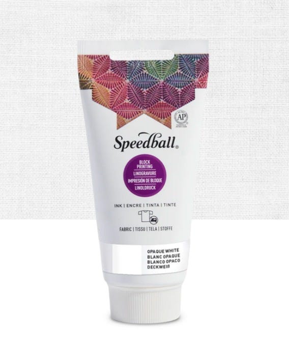 Linofärg textil Speedball Opaque White 74ml