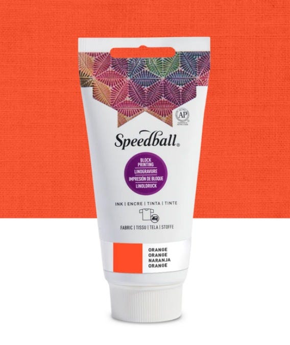 Linofärg textil Speedball Orange 74ml