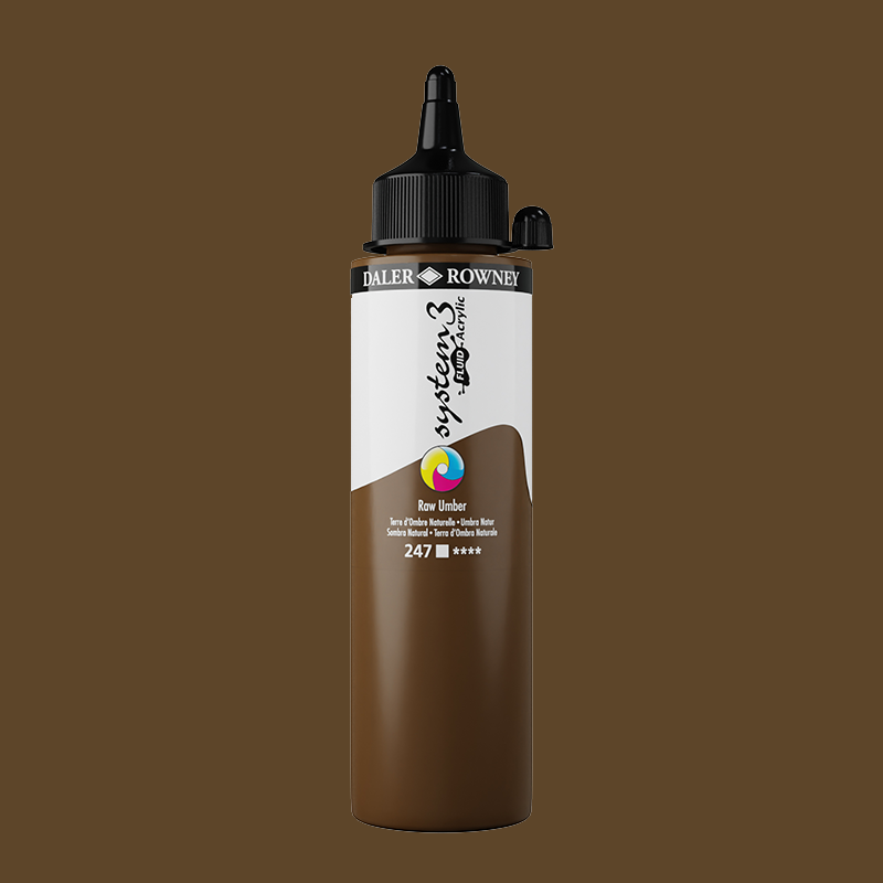 System3 Fluid Acrylic 250ml Raw Umber