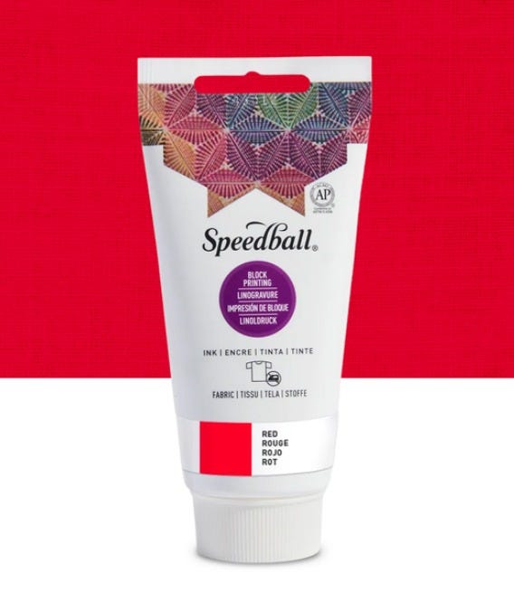 Linofärg textil Speedball Red 74ml