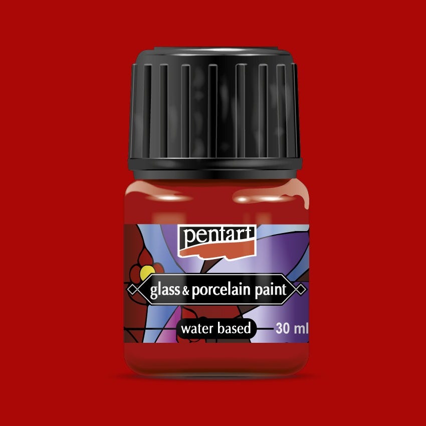 Glas och porslinsfärg Pentart 30ml Red *