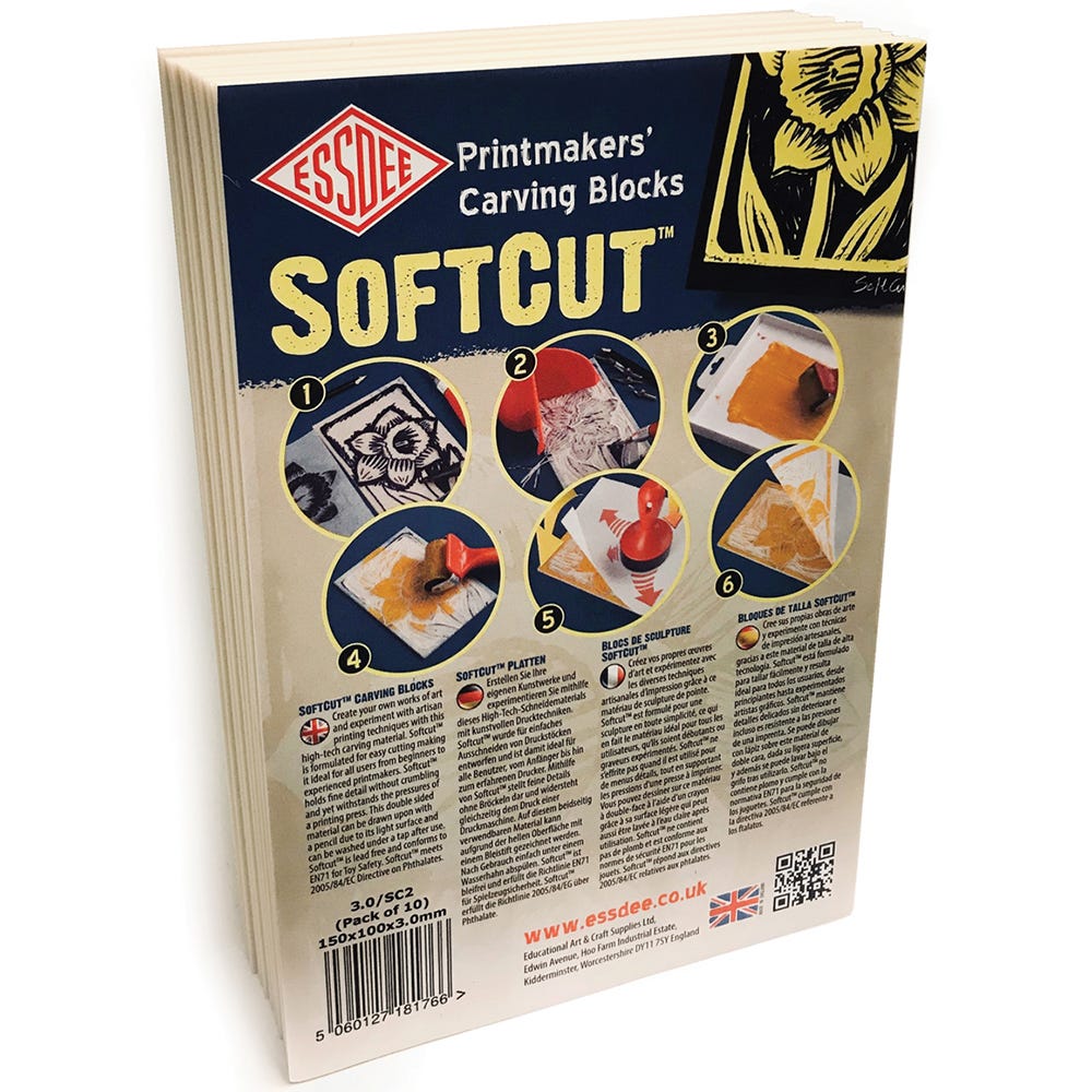 Softcut tryckplatta 3mm  100x150mm 10st