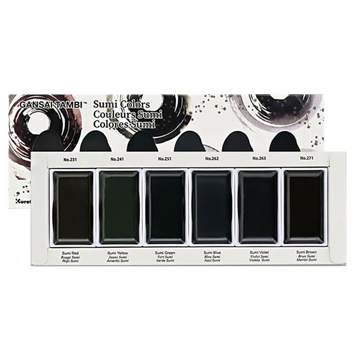 Gansai Tambi Akvarell 6-set Sumi