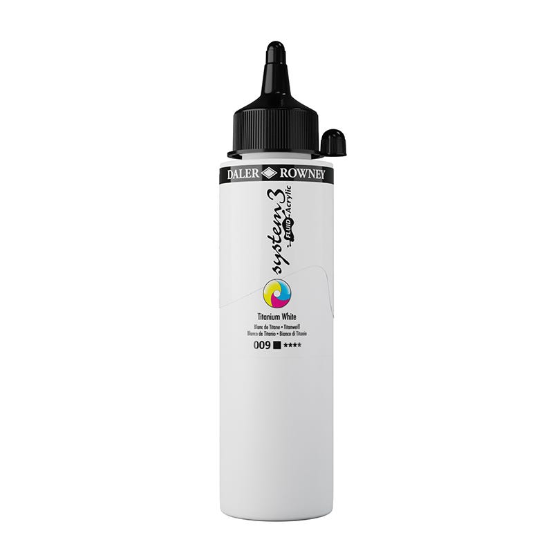 System3 Fluid Acrylic 250ml Titanium White