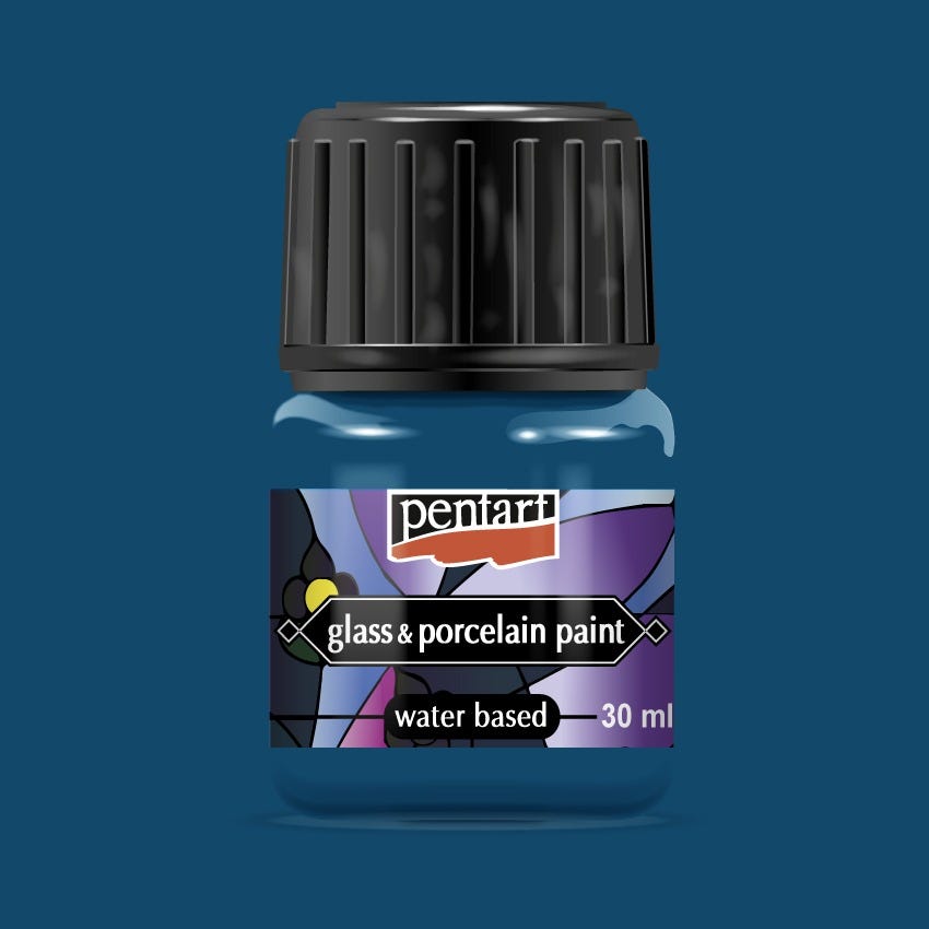 Glas och porslinsfärg Pentart 30ml Turquoise Blue