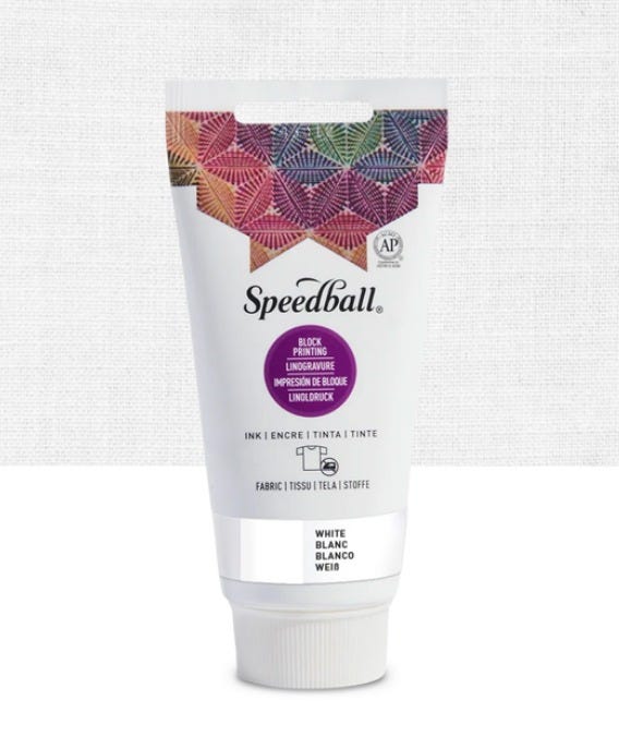 Linofärg textil Speedball White74ml